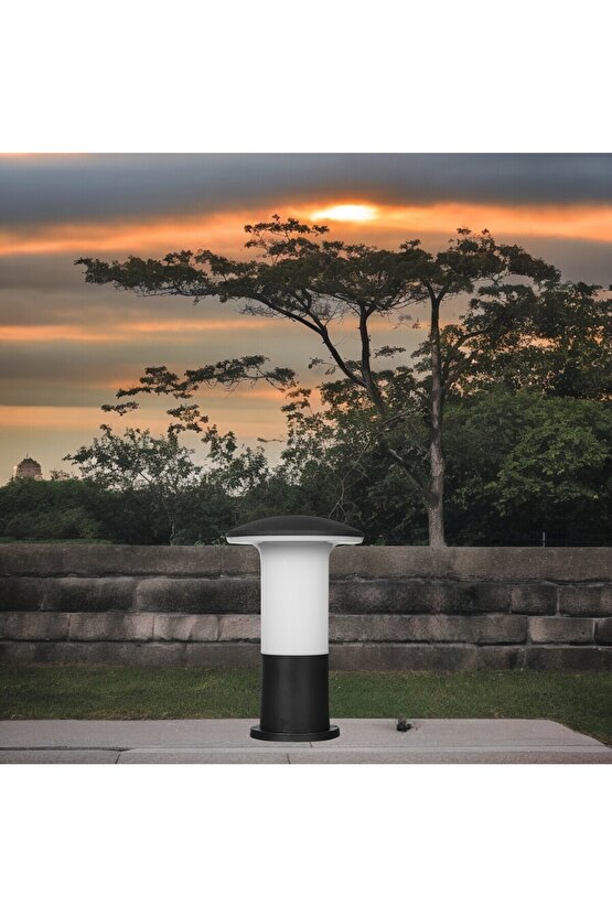 32 Cm Mantar Model Set Üstü Bahçe Armatürü | Siyah Dış Mekan | Ip54 Su Geçirmez | E27 Duylu