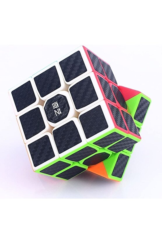 Orijinal Qiyi 3 X 3 Fiber Karbon Küp - Qiyi Fiber Karbon Zeka Küpü - Lisanslı 3 X 3 Zeka Küpü