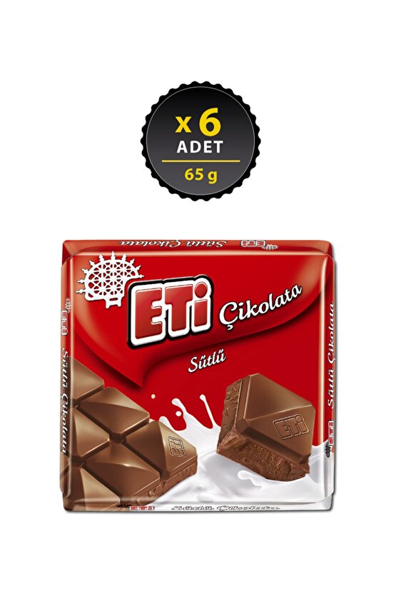 Çikolata Sütlü Kare 65 g x 6 Adet