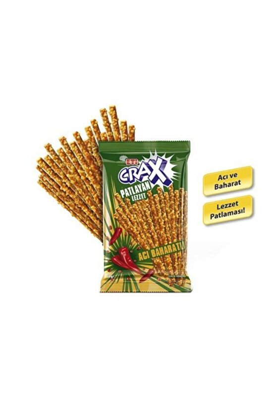 Crax Pat Layan Lezzet Acı Baharatlı Çubuk Kraker 20 Adet