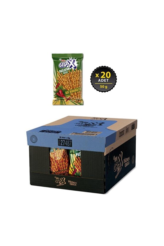 Crax Pat Layan Lezzet Acı Baharatlı Çubuk Kraker 20 Adet