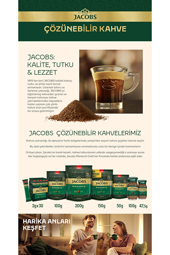 Monarch Gold Granül Kahve Cam Kavanoz 100 gr