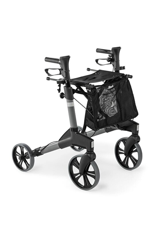 Rolatör 4 Tekerli Yürüteç Rollatör Lüx Oturaklı Katlanabilir Lüx Alüminyum