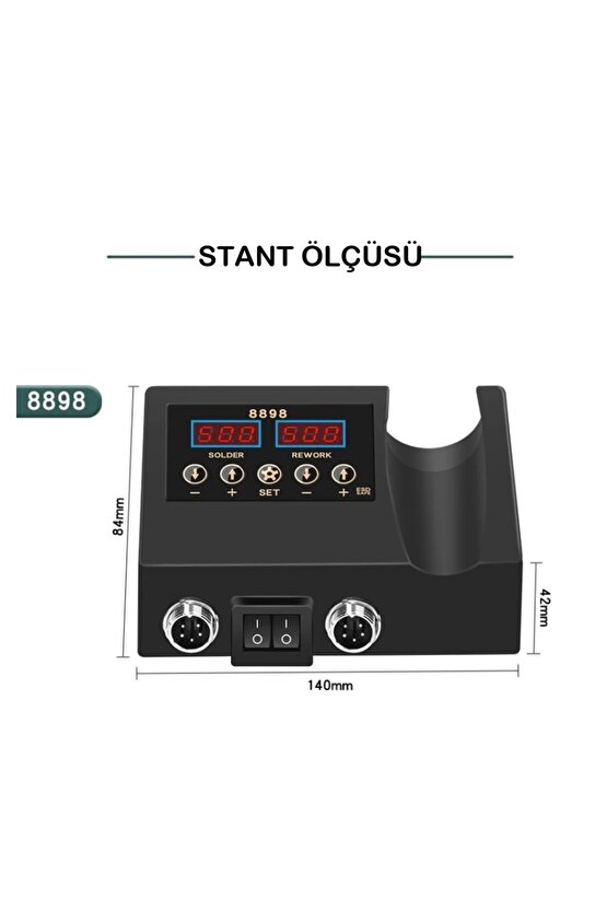 Sıcak Hava Üflemeli Havya İstasyonu Dijital Ekran Lehim Maknesi ve Hava Tabancası +Tamir Matı HEDİYE