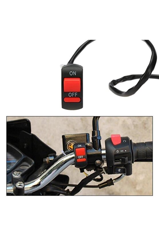 Motosiklet Sis Farı Aç Kapa Düğmesi  Butonu  Kırmızı