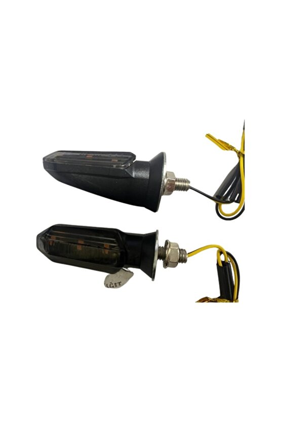 Motosiklet Sinyal Lamba Üniversal 12V Füme Cam Sarı Led 2Li