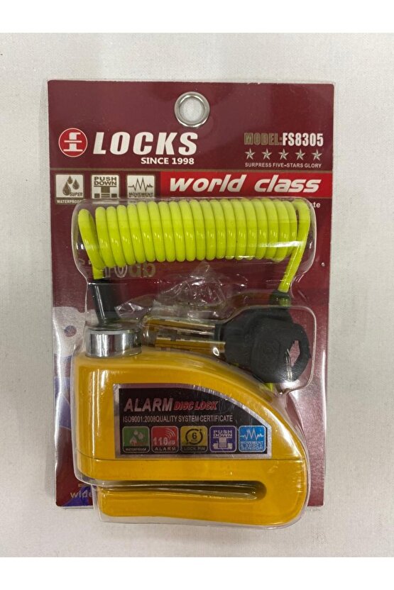 Class Locks 110 Db Sarı Alarmlı Disk Kilidi