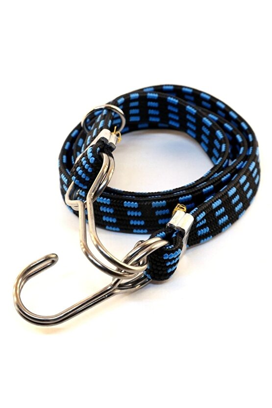 Bagaj Lastiği Kalın Çelik Kancalı 15mmx5mmx1000mm A Kalite Mavi