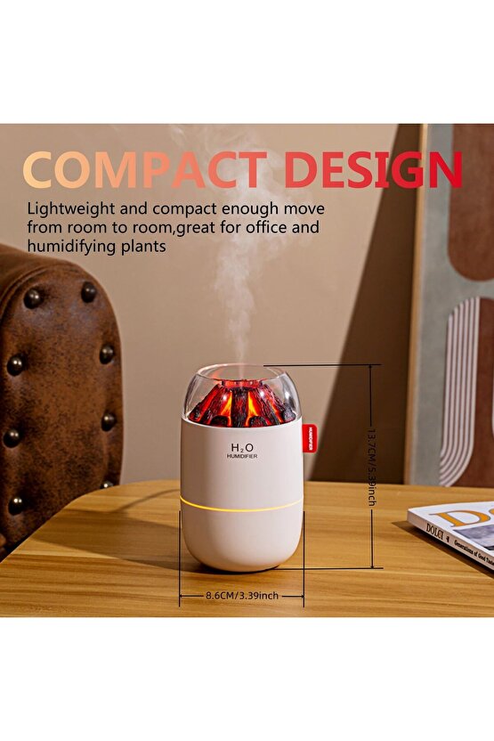 ODA HAVA NEMLENDİRİCİ HUMUDİFİER 280ML LED IŞIKLI BUHAR MAKİNESİ EV OFİS ARAÇ İÇİN UYGUN