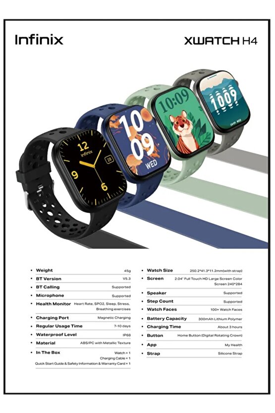 XWATCH H4 Akıllı Saat Bluetooth Arama Cevaplama 2.04 Hd Ekran iphone ve Android Uyumlu Smartwatch