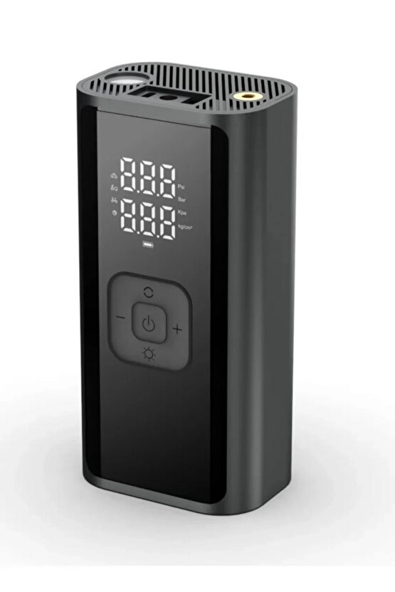 Dijital LCD Ekranlı 4500mAh Hava Kompresörü Powerbank Özellikli Şişirme Pompası Araç Top Motorsiklet