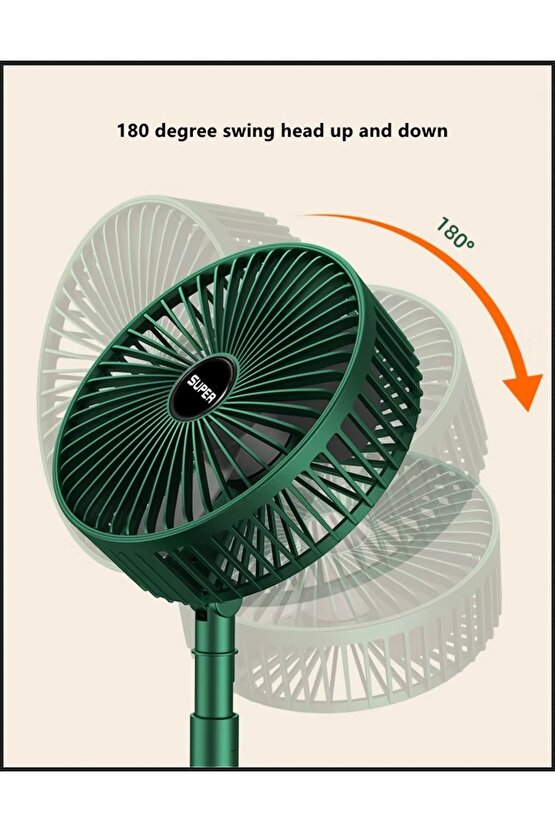 MASAÜSTÜ ŞARJLI FAN 3 HIZ KADEMELİ KATLANABİLİR TELESKOBİK VANTİLATÖR SERİNLETİCİ MİNİ KLİMA