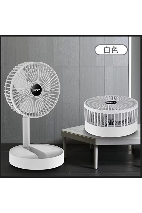 MASAÜSTÜ ŞARJLI FAN 3 HIZ KADEMELİ KATLANABİLİR TELESKOBİK VANTİLATÖR SERİNLETİCİ MİNİ KLİMA