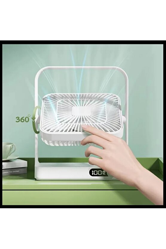 MASAÜSTÜ ŞARJLI FAN 120 HIZ KADEMELİ ULTRA İNCE LED GÖSTERGELİ VANTİLATÖR SERİNLETİCİ MİNİ KLİMA