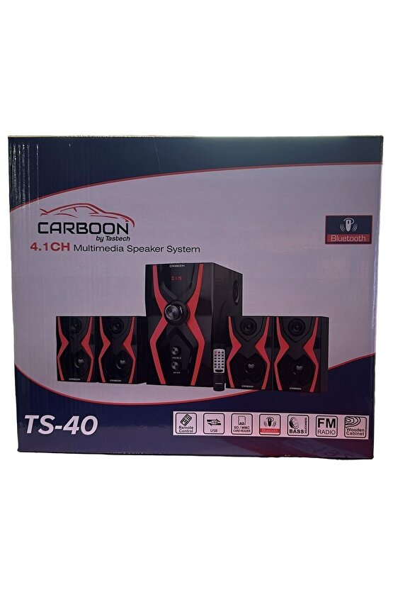 Ts-40 Serisi Bluetoothlu 4+1 Dijital Ekran Radyolu Usb Tf Destekli Ses Sistemi 52 Watt