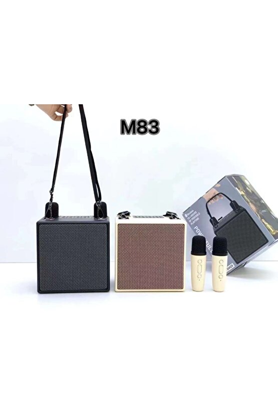 ÇİFT MİKROFONLU BLUETOOTH SPEAKER ŞARJLI KABLOSUZ KARAOKE HOPARLÖR PARTY BOX SES BOMBASI