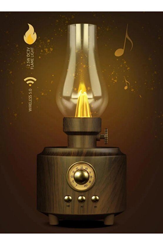 C210 NOSTALJİK GAZ LAMBASI BLUETOOTH SPEAKER KABLOSUZ ŞARJLI HOPARLÖR GECE LAMBASI