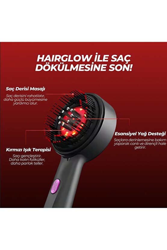 ŞARJLI MASAJ TARAĞI KAFA DERİSİ SAÇ BAKIM VE MASAJ TARAĞI BAKIM YAĞI HAZNELİ