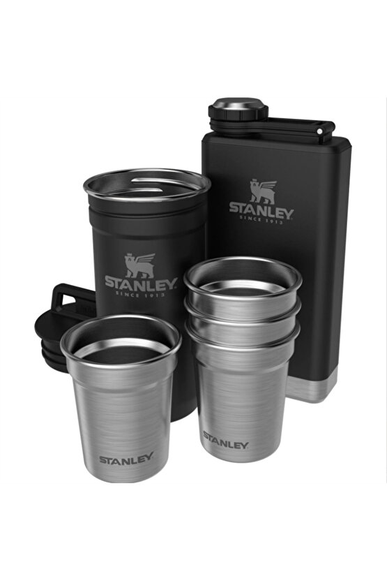 Adv Gift Box Shot Gl St M.blk Flask Shot Seti
