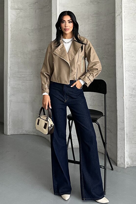 Balon Kol Deri Ceket