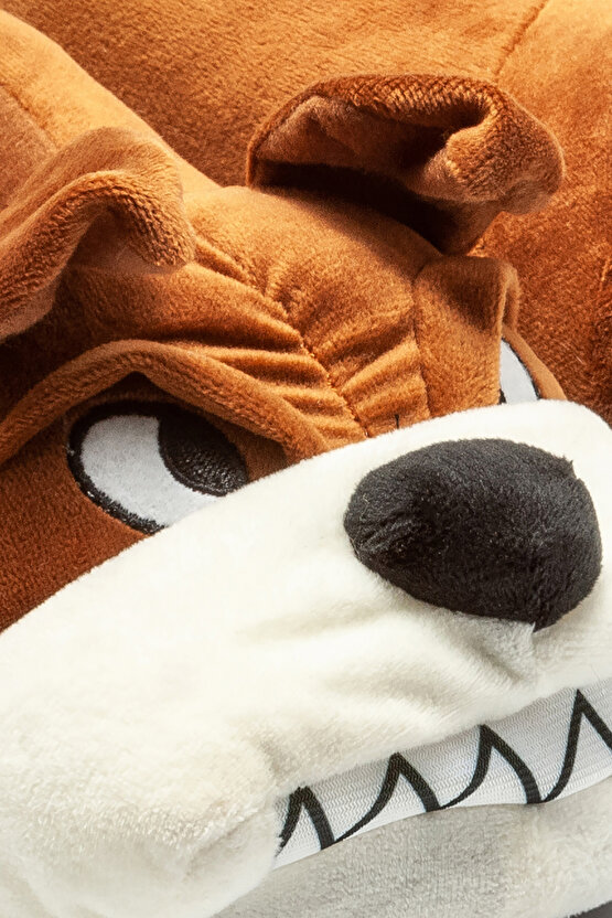 Kızgın Kadın,Garson Boy Hayvanlı Panduf Kahverengi 3641