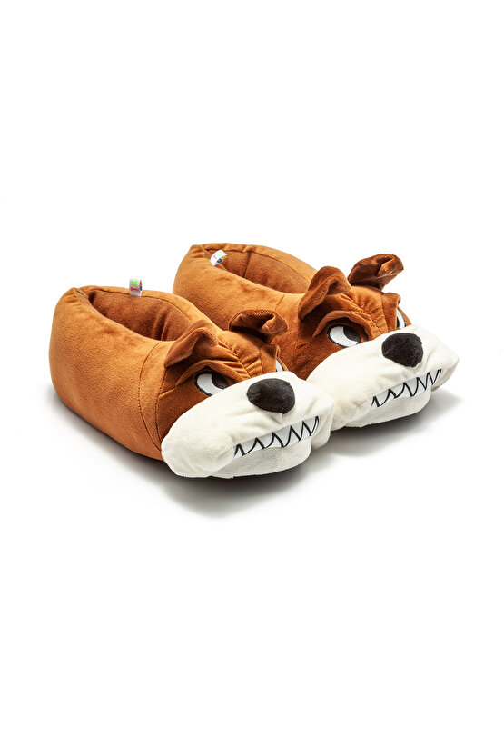 Kızgın Kadın,Garson Boy Hayvanlı Panduf Kahverengi 3641