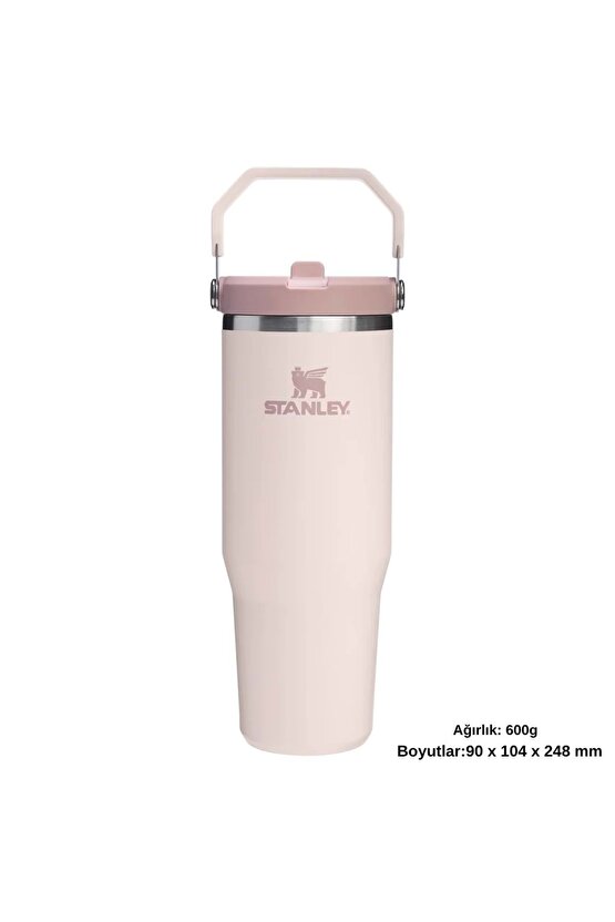 The Iceflow Flip Straw Pipetli Termos Bardak 0.89 Lt Açık Pembe