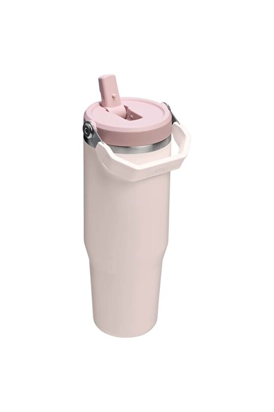 The Iceflow Flip Straw Pipetli Termos Bardak 0.89 Lt Açık Pembe