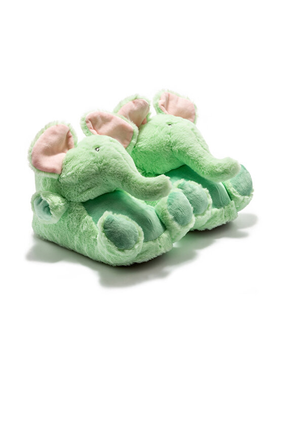 Elephant-2 Kadın Hayvanlı Panduf Yeşil 3641