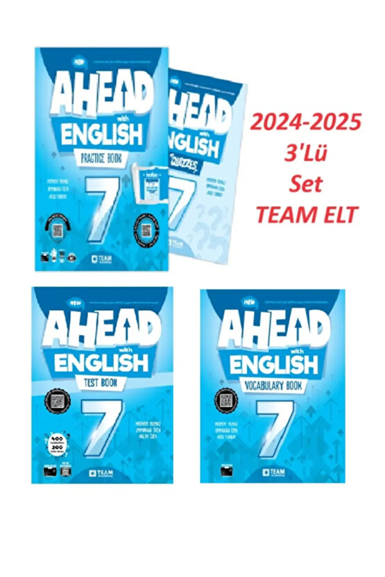 Ahead With English 7 (4lü Set) 2022 Practice Book, Test Book, Test Booklet, Vocabulary Book