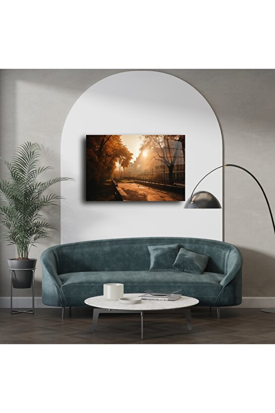 Yüksek Kaliteli Pembe Kiraz Çiçeği Manzarası Metal Duvar Sanatı