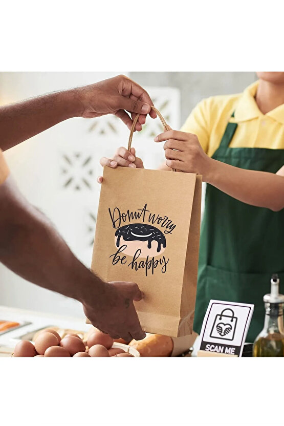 Burgu Saplı Kraft Çanta 32x12x41 (25 Adet) (Kağıt Poşet Çanta)