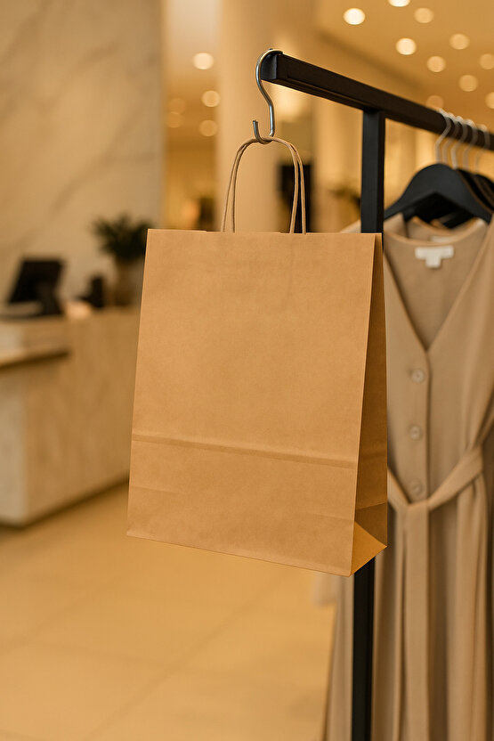 KARTON ÇANTABURGU SAPLI CRAFT ÇANTA 32X12X41 CM (100 ADET)