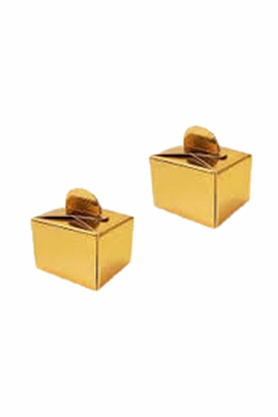 Lokum Kutusu Gold Renk Kare 50 Adet 4x5 Cm