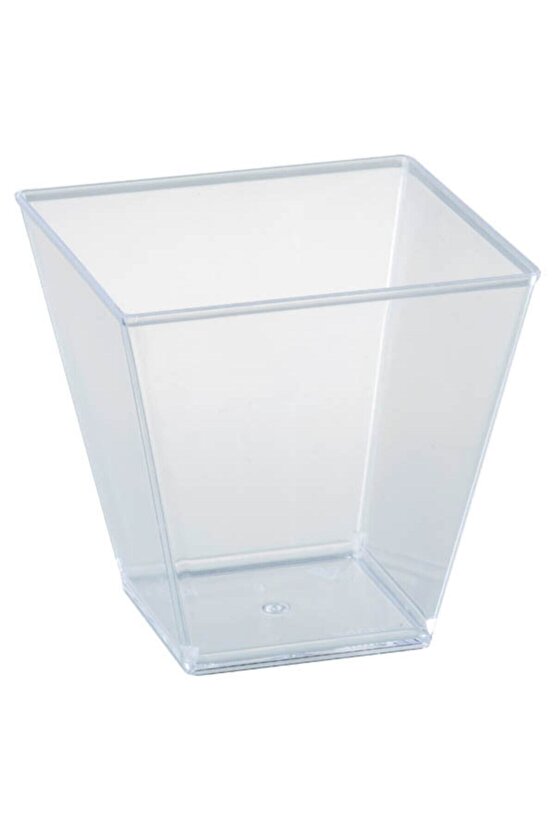 Prizma Mini Mika Plastik Sunum Kabı Kübik Kase - 50 Adet