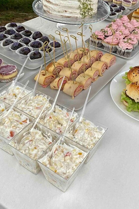 Tatlı Kasesi, Meze Ve Salata Kasesi, Magnolya ,parti Kasesi Prizma Kübik Kase 20 Adet 200cc