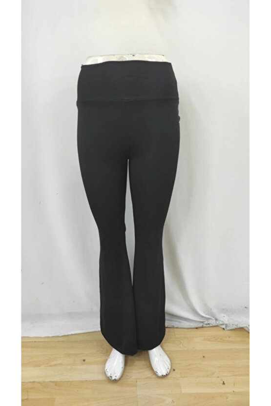 Kadın Yüksek Bel Ispanyol Paçalı Pantolon Tayt