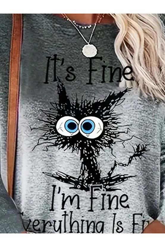 Kadın Uzun Kollu Bisiklet Yakalı Desenli Süprem Bluz