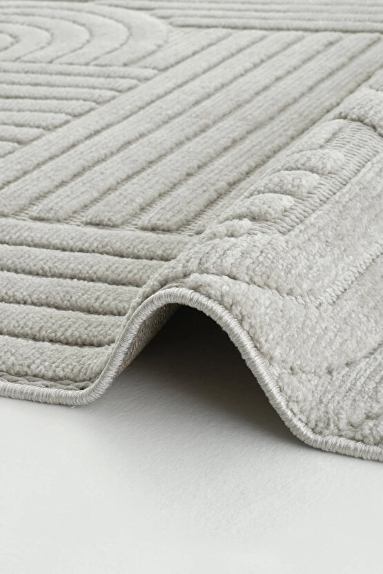 Dizayn Kaymaz Taban Koridor Halısı Kesme Yolluk Mutfak Halısı Modern Salon Halısı 1090 GRİ