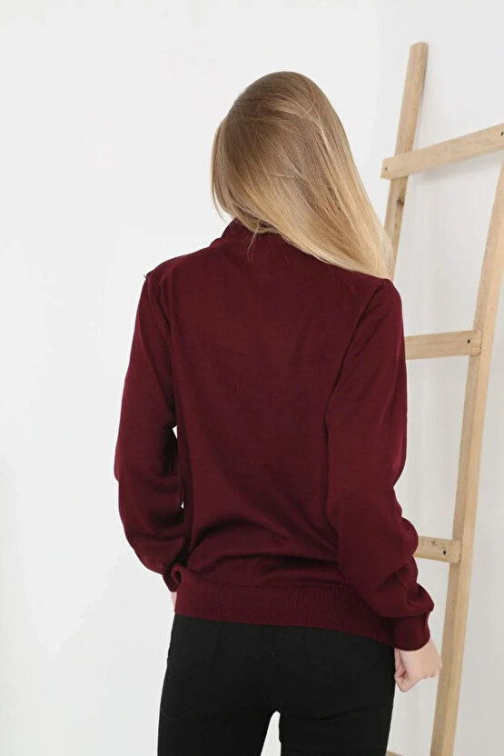 Kadın Yarım Boğaz Triko Kazak yumuşak dokulu Pamuklu ince Dokuma, uzun kollu Rahat Regular kalıp - B