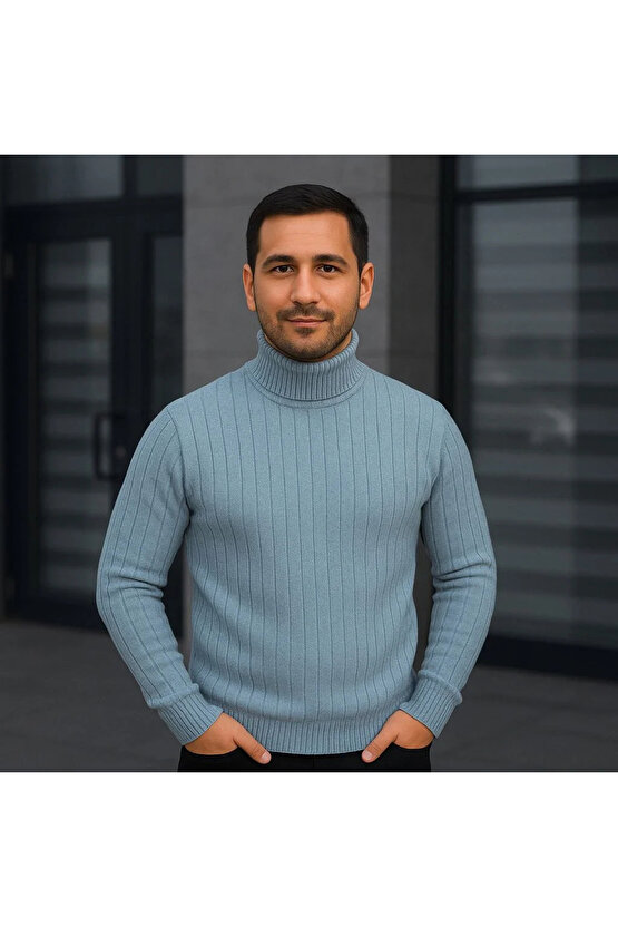 Erkek Fitilli Triko Kazak 2li et Bebek avisi iyah Regular Balıkcı Yaka Tam Boğazlı Triko eti odeli K