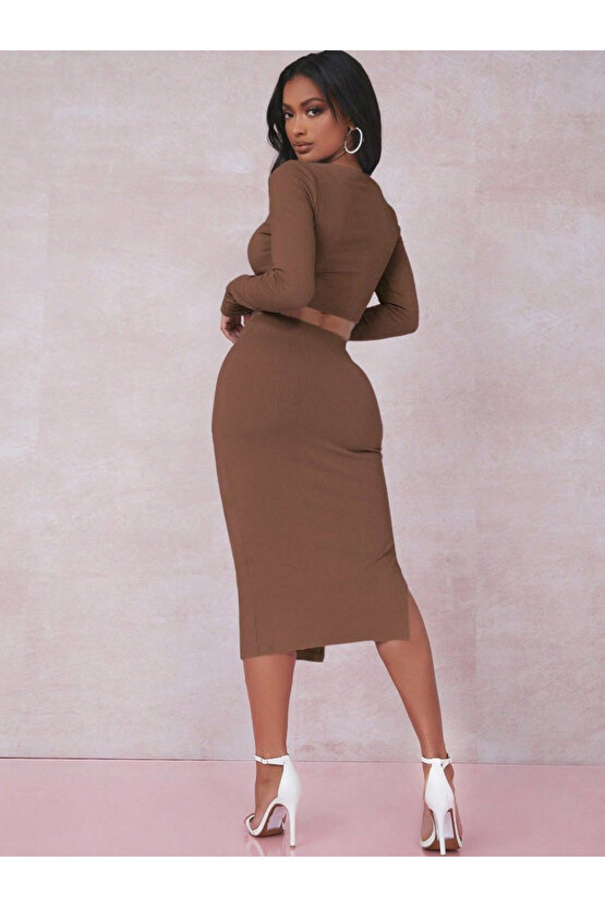 Kadın Siyah Kaşkorse Kumaş İkili Takım