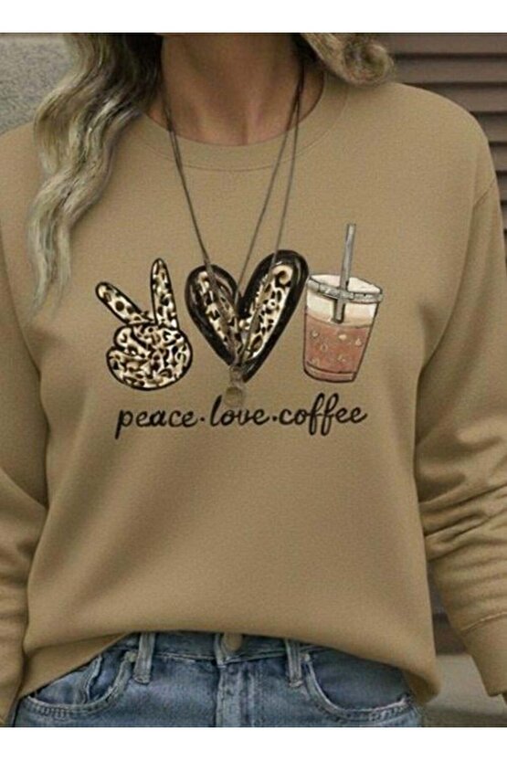 Kadın Uzun Kollu Bisiklet Yaka Kalp Desenli Viskon Iki Iplik Bluz