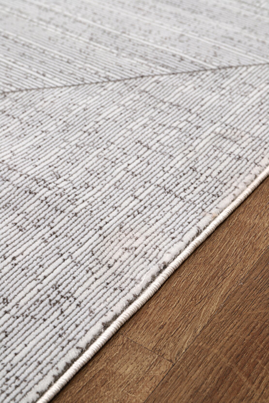 Bambu Saten Halı Kilim Salon Mutfak Koridor Yolluk Dokuma Makine Halısı Petra 4 Gri