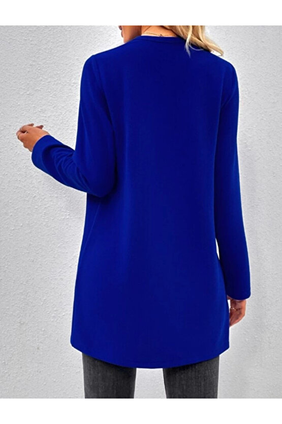 Kadın Uzun Kollu önü Açık Uzun Modal Ceket