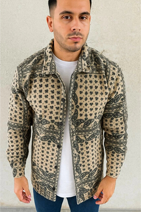 Erkek Polar Fermuarlı Sweatshirt – Kapüşonsuz, Cepli, Yumuşak Dokulu, Oversize Rahat Kalıp, Kışlık S