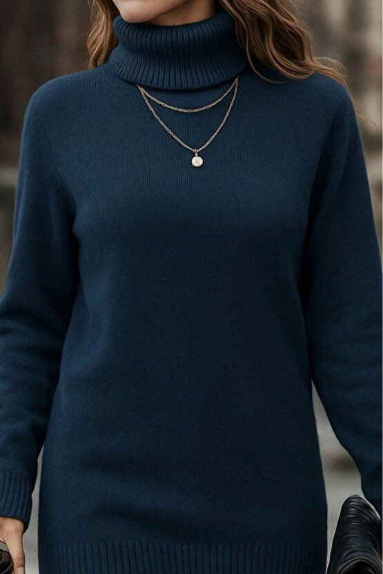 Kadın Uzun Kollu Balıkçı Yaka Triko Bluz