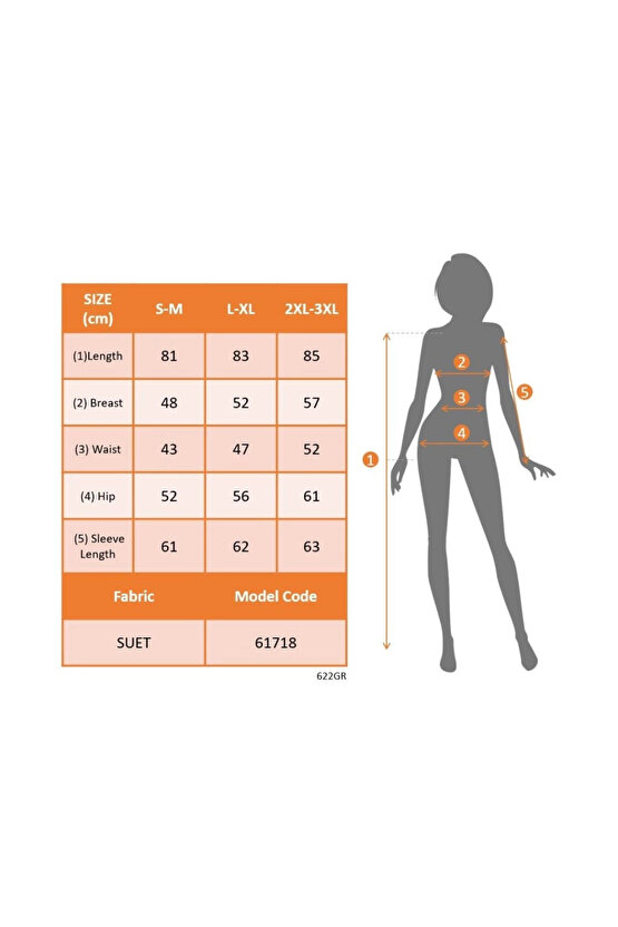 Kadın Uzun Kollu Boyundan Düğmeli Fermuarlı Beli Kuşaklı Süet Ceket