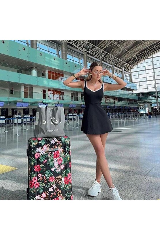 Kadın Modal Kumaş Askılı şortlu Elbise