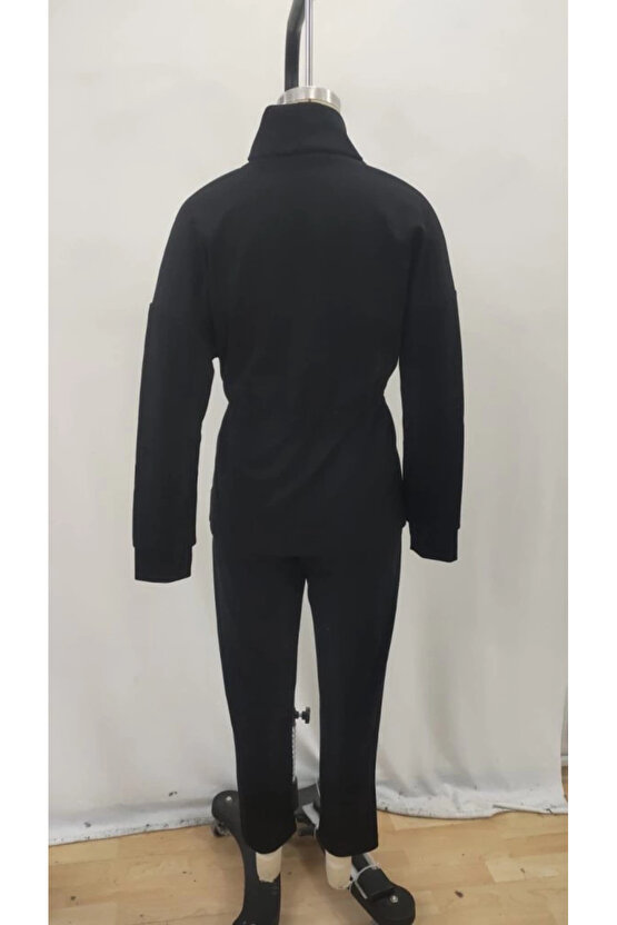 Kadın Uzun Kollu Balıkçı Yaka Belden Lastikli Modal Bluz Ve Pantolon Ikili Takım